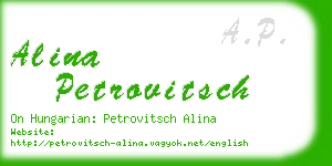 alina petrovitsch business card